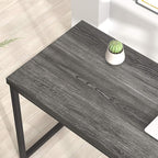 FOLUBAN Home Office Desk, Industrial Vintage Computer Desks, Rustic Wood and Metal Study Writing Table, Simple Work Gaming PC Desk for Bedroom Living Room, Dark Gray 47 Inch