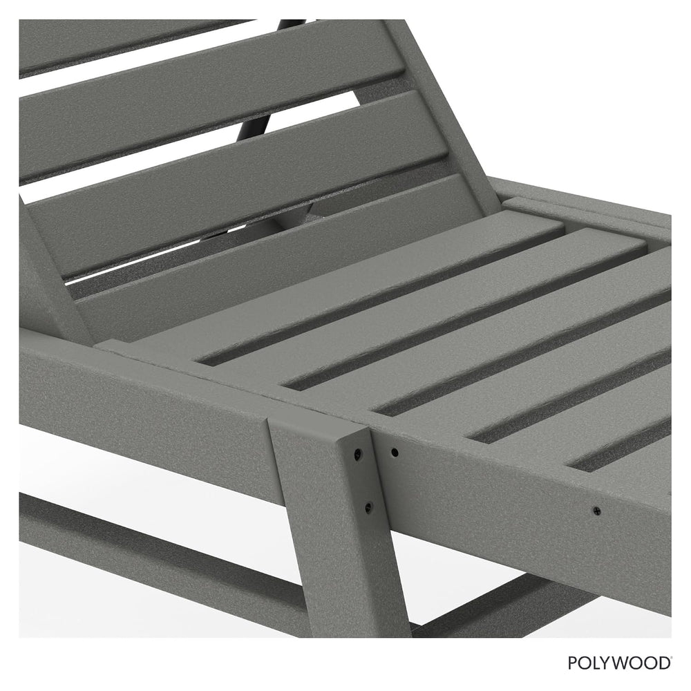 POLYWOOD Nautical Patio Chaise, Slate Grey