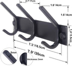 WEBI Coat Rack Wall Mounted,3 Coat Hooks for Hanging Coats,Heavy Duty Metal Hook Rack Hook Rail Coat Hanger Wall Coat Rack with Hooks for Clothes Entryway Jacket,Black