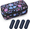 ALLCAMP Insulin Cooler Travel Case Diabetic Medication Cooler with 4 Ice Pack - Medical Cooler Bag Portable and Reusable Flower Pattern (9X 4.72x 3.14 inches)