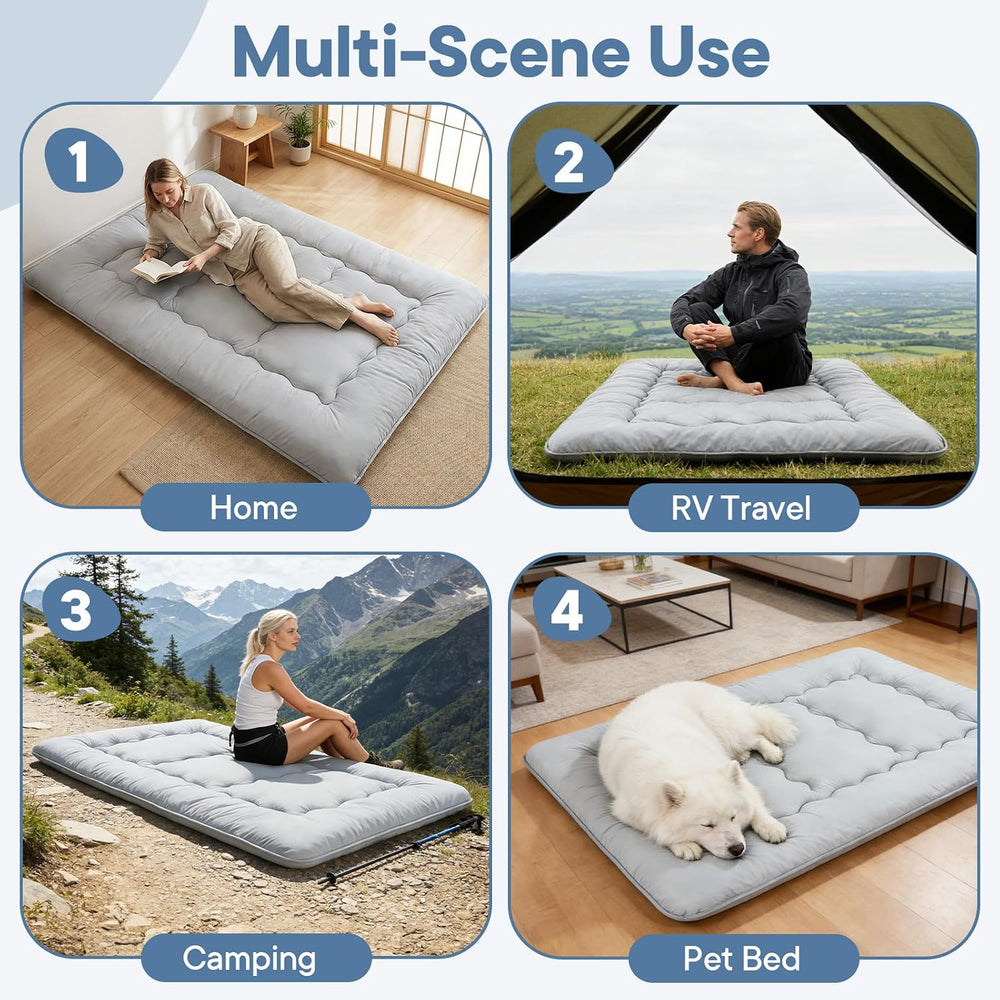 DUMOS Japanese Floor Mattress Twin Size, 4" Thick Futon Mattress, Gray |...