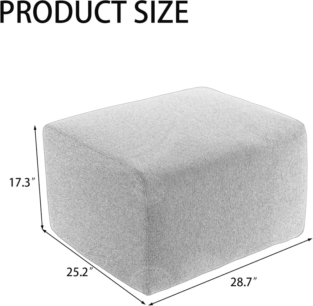 Patio Ottoman Outdoor Furniture, All Weather Fabric - Armless, Camel