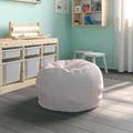 EMMA + OLIVER Daisy Small Blush Furry Bean Bag Chair for Kids and Teens