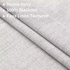 Joydeco Natural Linen Curtains 84 inch Length 2 Panels Set Burg 100% Blackout Patio Door Curtain Room Darkening Sliding Door Curtains Thermal Insulated Back tab Rod Pocket(105x84 inch, White)