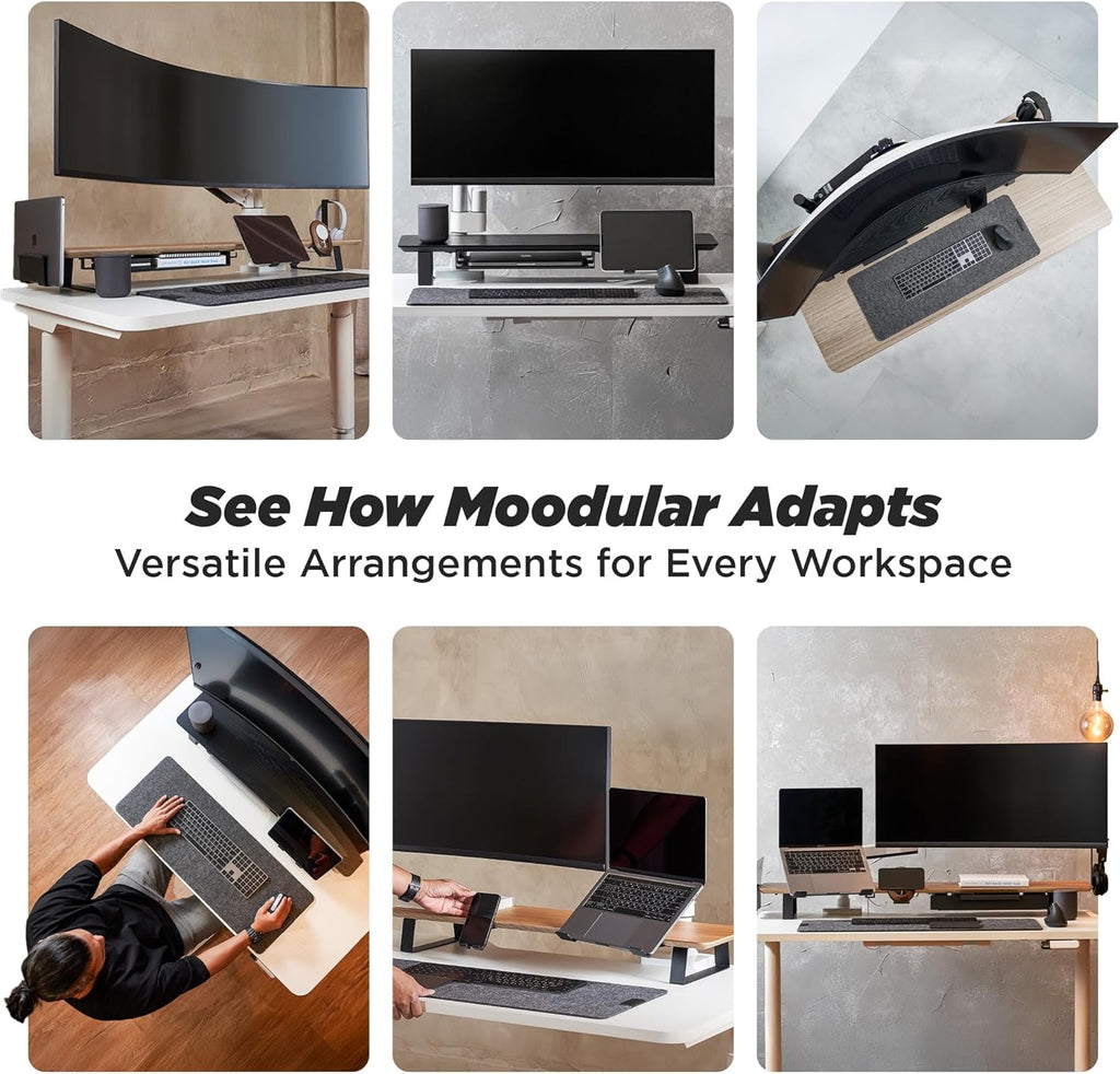 Moodular Add-ons Watch Stand for Smart Watch (Charger Not Included) [Accessory Only - Requires Moodular Wooden Monitor Stand Slide Rails for Use] Black MSA-WS