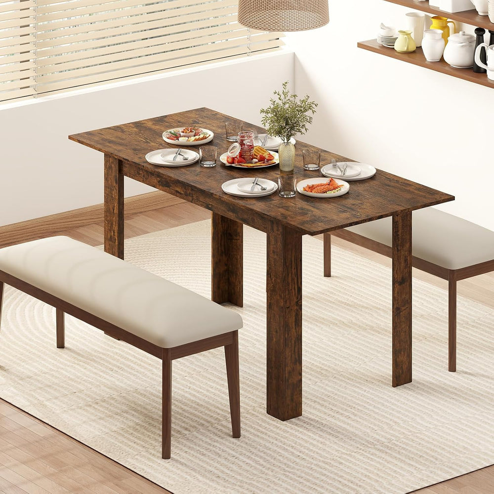 Giantex Extendable Dining Table for 4/6/8, 47"-62" Farmhouse Kitche...