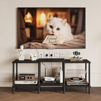 TV Stand, Entertainment Center, Industrial TV Media Console Table with Open Storage Shelves, 2 Tier TV Cabinet for Living Room, Bedroom