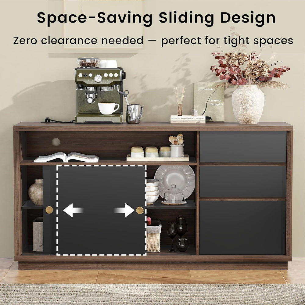 ModernMate 60" File Cabinet with 3 Drawer, Large Storage Sideboard, Fili...