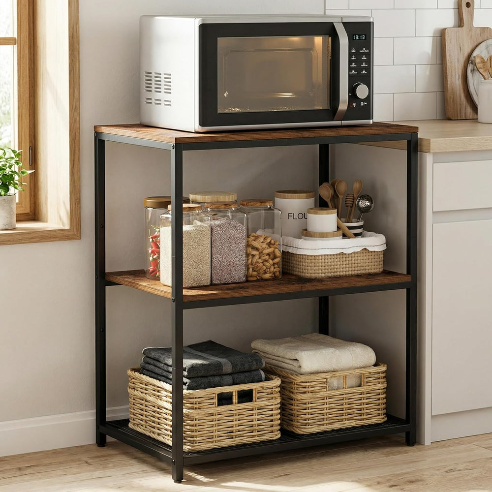 Homleke Kitchen Island with 3 Shelves, Kitchen Shelf with Large Workstation, ...