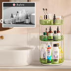 360 Rotating Makeup Organizer - Large Capacity Spinning Perfume & Cosmetic Skincare Holder for Vanity & Countertop (Gem Green, 3 Tier)