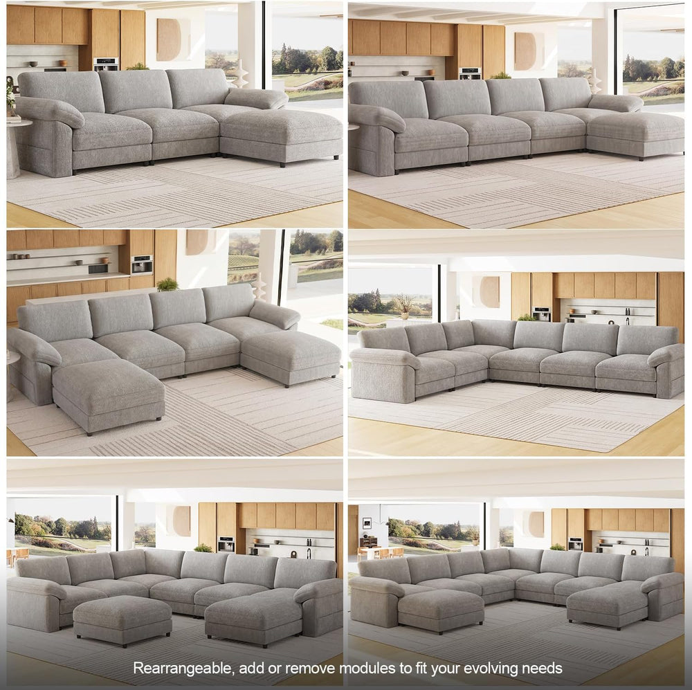 Oversized Sectional Couches for Living Room, Modular L Shaped Cloud Sofa
