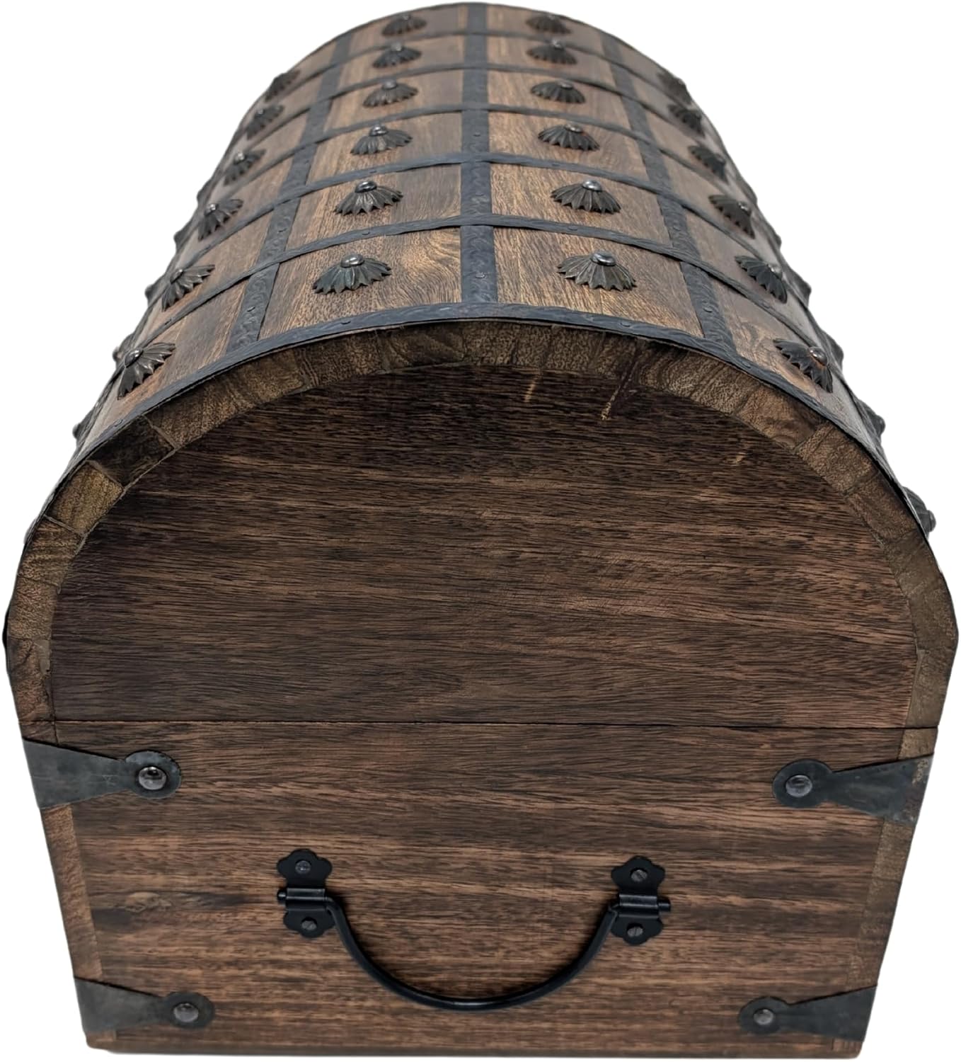 Handmade Pirate Treasure Chest - Wooden Storage Box with Iron Lock & Skeleton Key - Rustic Decorative Jewelry (XL 16 x 11 x 11)
