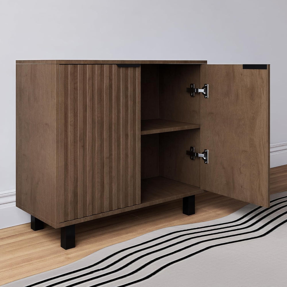 Sideboard Buffet Cabinet Storage for Entryway with Doors, Modern Fluted Shoe ...