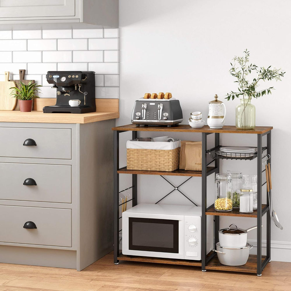 VASAGLE Baker's Rack, Coffee Bar Stand with Charging Station, 33 Inches T...