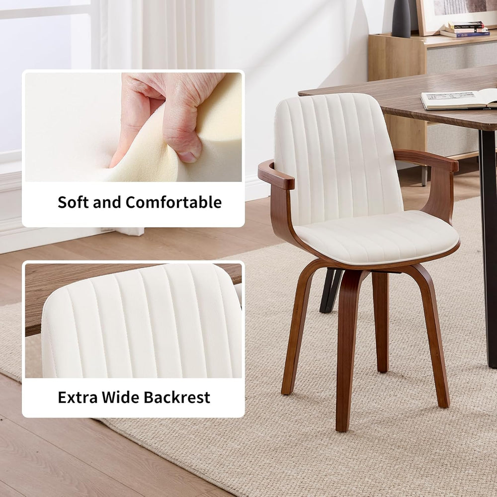 VipDesk Swivel Dining Chairs Set of 2 - Mid Century Modern Kitchen Chairs for...