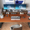 DAWNTREES Dual Sided Desk Mat,Brown Leather Desk Pad,47.2''x23.6'',Cork Desk Mat Protector,120x60cm Extra Large Mouse Pad,with PU Leather Valet Tray Organizer,Desk Writing Pad for Office and Home