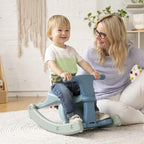 ECR4Kids Sit-N-Rock Plastic Toddler Chair and Rocking Horse, Flexible Seating, Seafoam
