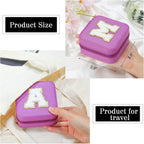 Parima Christmas Gifts for Mom - Small Travel Jewelry Box, Travel Jewelry Case with Mirror for Necklace Earrings Rings Organizer | Birthday Gifts Christmas Travel Gifts for Mom - Letter F, Purple