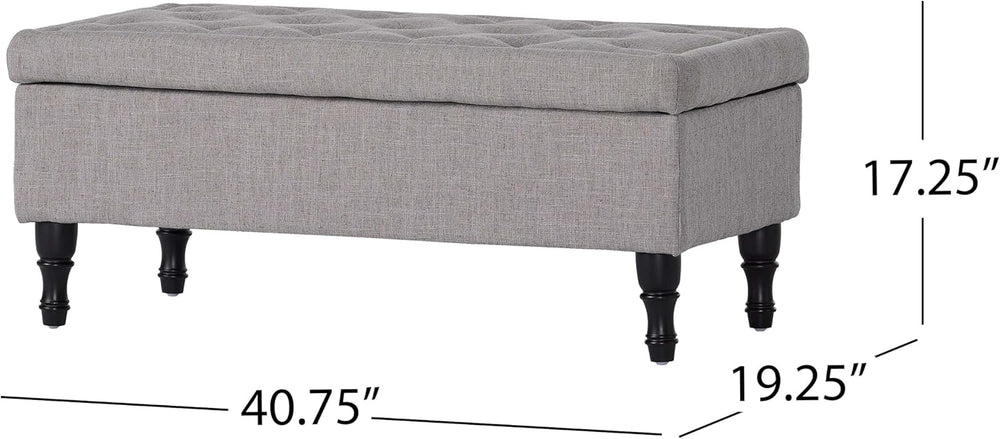 Storage Ottoman Bench, 40 Inch Tufted Ottoman with Storage Compartment and So...