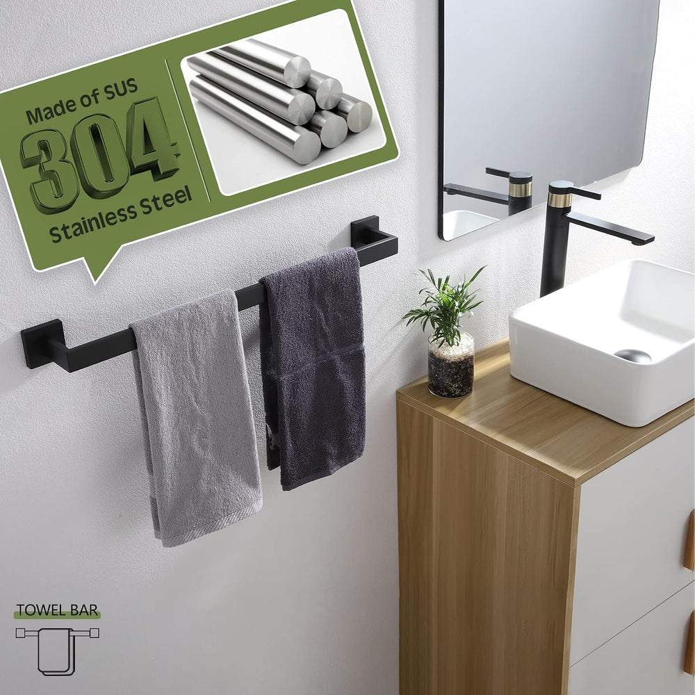 KOKOSIRI 24-Inch Single Towel Bar, Bathroom Kitchen Towel Holder, Wall Mounte...