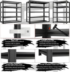 Storage Shelving Unit Heavy Duty Garage Shelves Metal Organizer Utility Rack for Kitchen Pantry Basement Pantry Warehouse Laundry Black 60" H x 28" W x 12.2" D 2000LBS 5-Tire