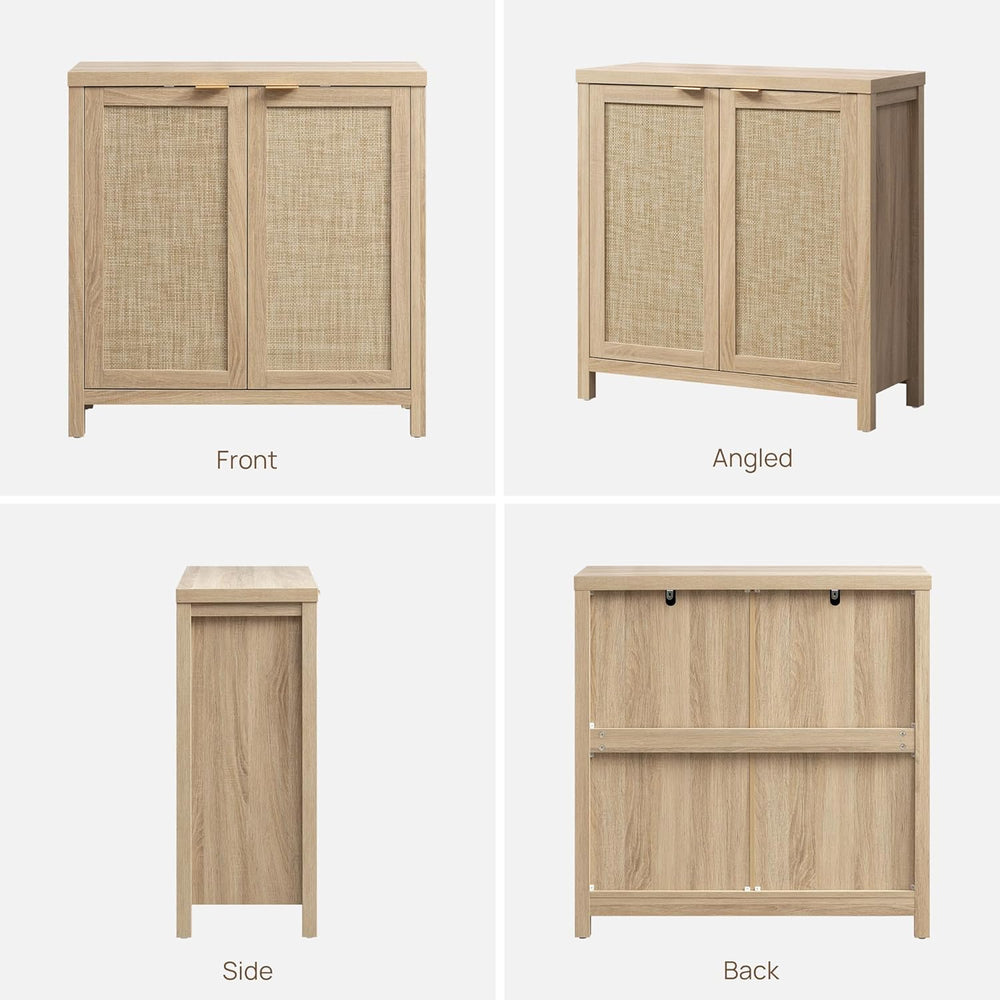 SICOTAS Rattan Sideboard Buffet Cabinet with Large Storage : Boho Credenza Co...