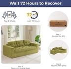 MAXYOYO 79" Loveseat Sofa Couch for Small Spaces, Upholstered Boneless Cloud Couch for Apartment Bedroom, 2-Seater Love Seat Floor Modern Sofa with Pillows, No Assembly Required, Green