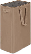 efluky Slim Laundry Basket, Narrow Laundry Hamper with Handles, Collapsible Dirty Clothes Hamper, Tall Laundry Bin for Laundry Room, Dorm and Bedroom, 19.8 Gallon (75L) Flax Brown