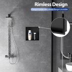 Stainless Steel Shower Niche 12" X 12", No Tile Needed Wall Niche Shower, Recessed Shower Shelf for Bathroom Storage, Matte Black