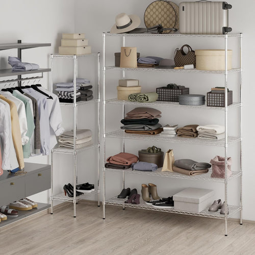 21" Deep x 60" Wide x 86" Height Wire Shelving Kit | 6-Tier | NSF Commercial Storage Rack Unit