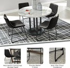 LEMBERI Faux Leather Dining Chairs Set of 2, 18 Inch Modern Kitchen & Dining Room Chairs with Backrest and Metal Legs, Comfortable Upholstered Seat