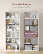 VASAGLE CUSTOS Collection - Bookshelf, 6-Tier Bookcase, Book Shelf, Open Storage Shelf, 9.4 x 23.6 x 63.3 Inches, for Living Room, Home Office, Dinning Room, Cloud White ULBC166T14