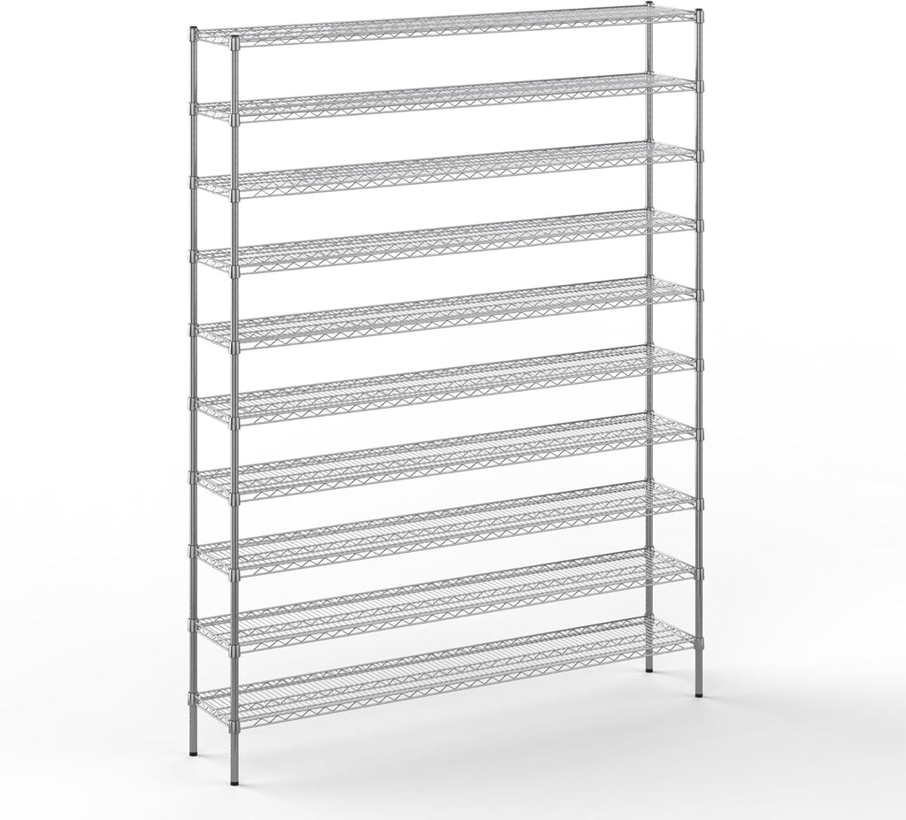 14" Deep x 72" Wide x 96" Height Wire Shelving Kit | 10-Tier | NSF Commercial Storage Rack Unit