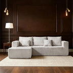 106" Corduroy Boneless Modular Sectional Sofa, Cloud-Louch Deep Seat Sofa with Left Chaise for Living Room & Bedroom（L-Shaped Right-Facing Recliner）