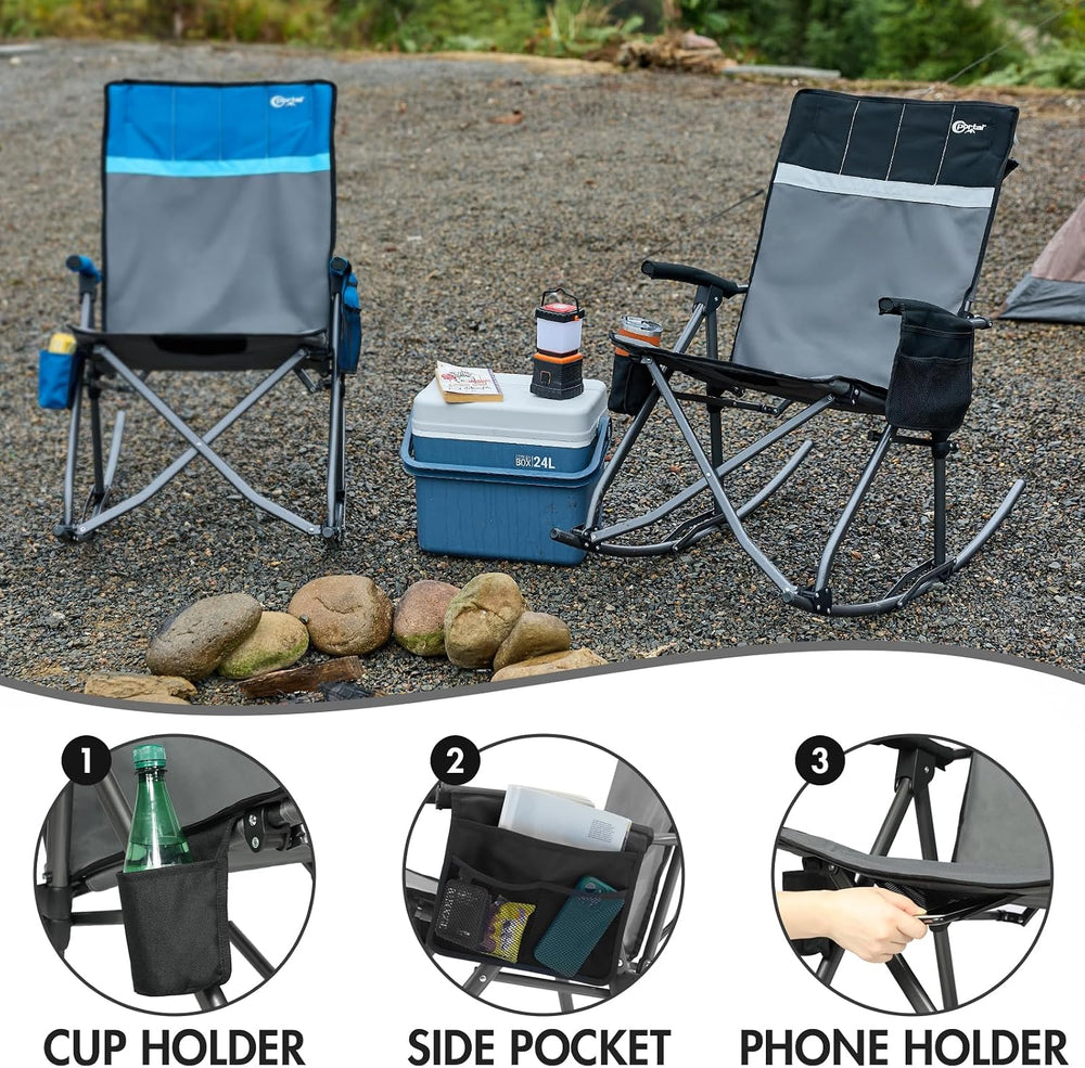 Portal Oversized Folding Rocking Camping Chair for Adults, Portable & Fol...