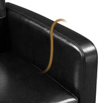 Yaheetech Mid-Century Accent Chairs, PU Leather Modern Upholstered Living Room Chair, Cozy Armchair Button Tufted Back and Wood Legs for Bedroom/Office/Cafe Black 2PCS