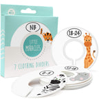 Baby Closet Size Dividers for Baby Clothes - 7X Dividers, Safari [White] | Elephant Giraffe Zebra Lion Monkey Cheetah, Nursery Closet Dividers for Baby Clothes, Nursery Decor, For Boy or Girl
