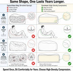 Furnimart High Density Foam Bean Bag Chair for Adults, XXL Boneless Floor Lounger with Ergonomic Back Support, No Sag Compression Foam, No Assembly, Washable Chenille Cover (Taupe)