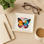 Christian Bible Verse Jewelry Dish Gift for Women, Butterfly Religious 4" Ceramic Jewelry Tray, Christian Gifts for Mom, Daughter, Friends - Birthday, Confirmation, Catholic Gift for Her, Teen Girls