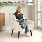 NicBex Modern Accent Chair for Living Room Upholstered Foam Filled Living Room Chairs with Metal Legs Teddy Cozy Lounge Armchair for Living Room Bedroom,Beige