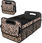 Deosk Trunk Organizer for SUV, Car Organizers and Storage with 6 Pocket, Car Accessories for Women/Men - Large, Leopard Print
