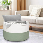 MEGASKET 115L Extra Large Blanket Basket, Kids Dog Toy Storage Bin Box, Nursery Baby Toddler Toy Organizer, Soft Cotton Rope Woven Bin, XXXL Jumbo Basket for Blankets for Living Room, 23.6"x15.7"