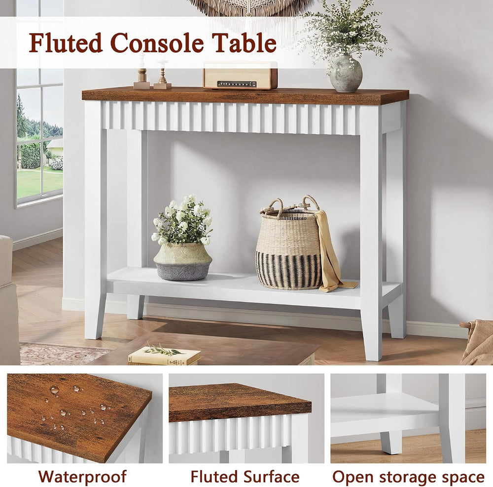 FAVOOSTY 31.5" Entryway Table, Console Tables for Entryway with Shelves,...