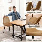 CangLong Modern Velvet Chairs with Metal Legs for Living, Bedroom, Restaurant, Dining Room, Set of 4, Earthy Yellow