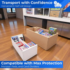 Max Protection 2 Row Card Storage Box - Toploader Storage Boxes - 1 Count | Made in USA, Cardboard, Shoe Style, White Corrugated, 200 Lb Test, Holds 1600+ Trading Sports Baseball Collectible