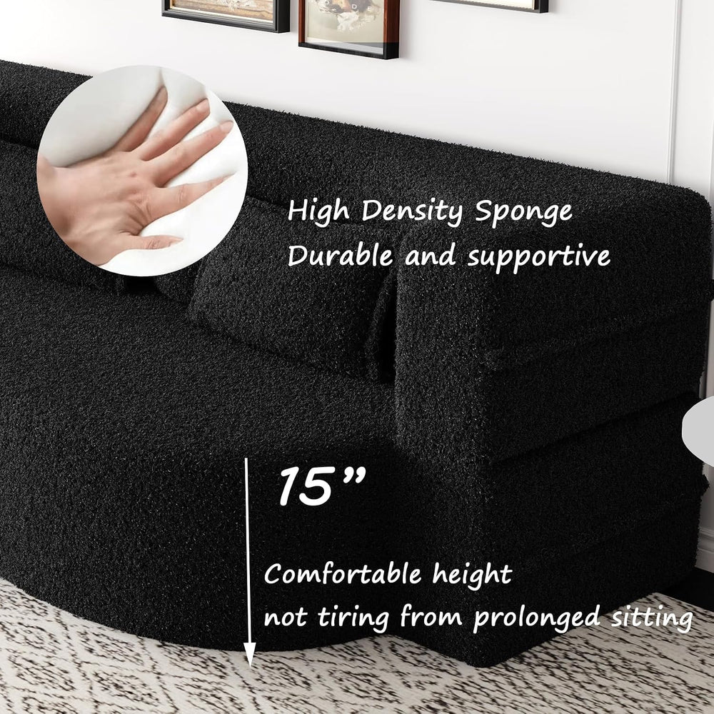 Black Modern Sleeper Sofa - Foam Filled & Assembly Free