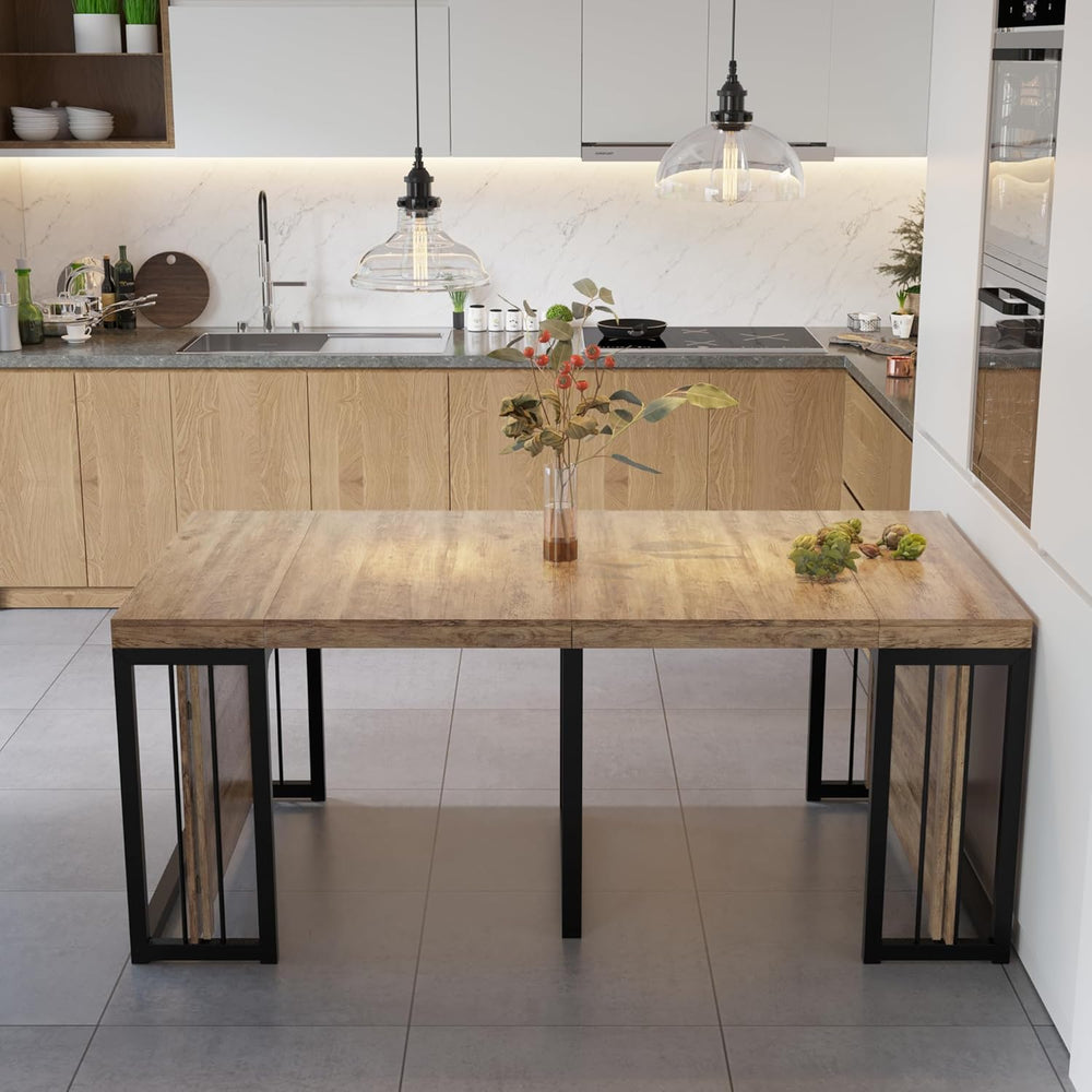 Lasageldar 118" Extendable Dining Table for 2-10 People, Modern Space-Sa...