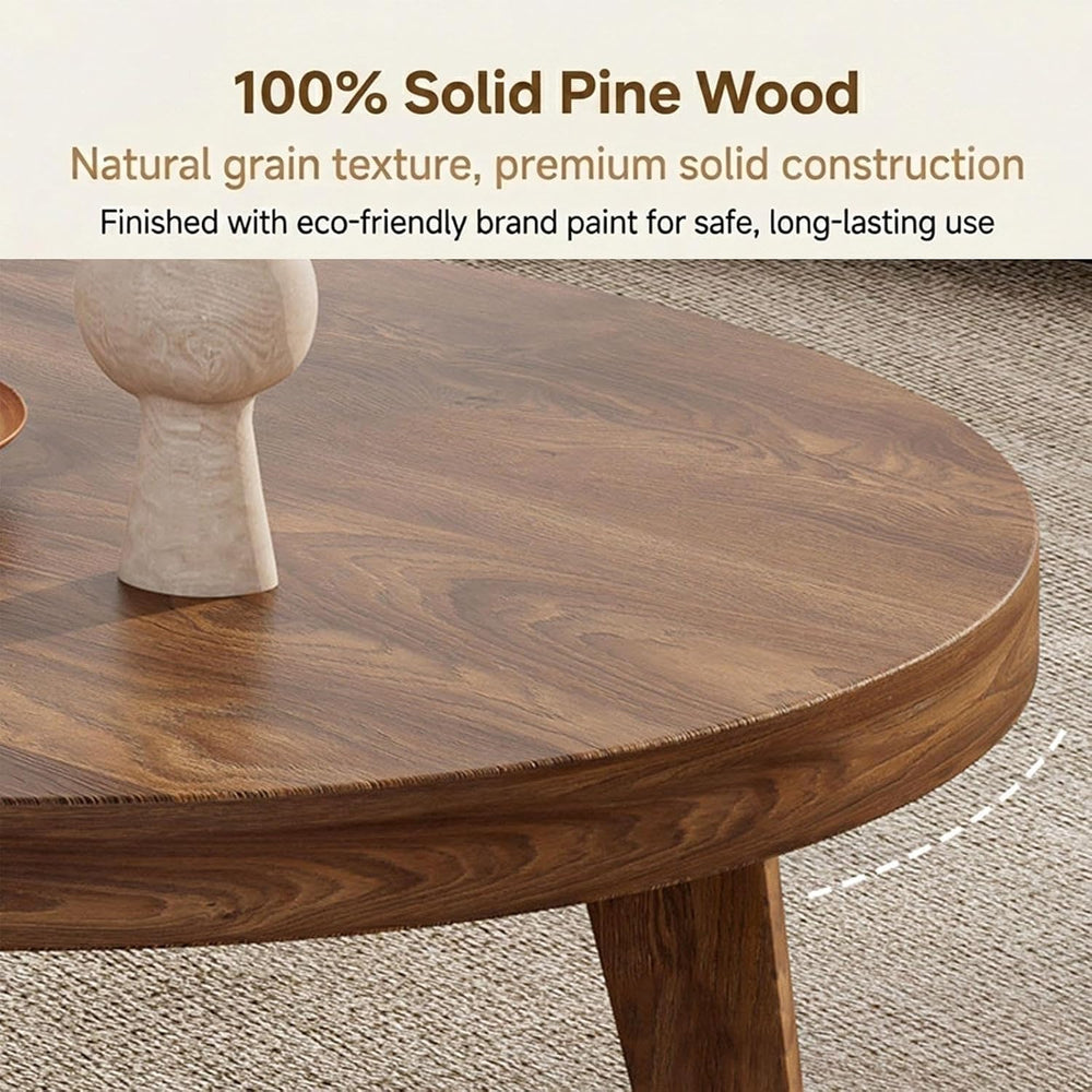 Round Modern Nesting Coffee Table Set Living Room Solid Wood Center Table | M...