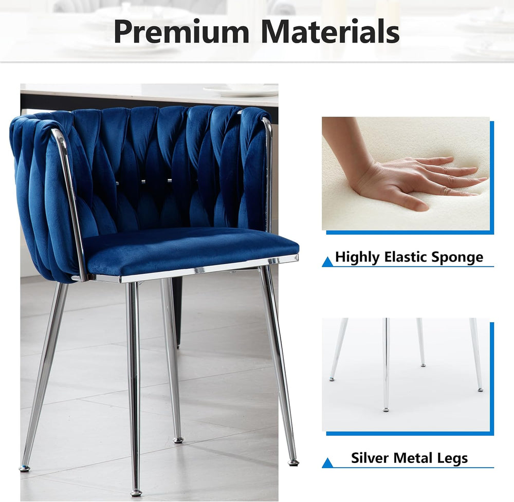 Velvet Dining Chairs Velvet Woven Upholstered Dining Room Chair Modern Armres...