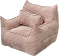 Bean Bag Chairs for Adults, Boneless Chair with Pillow for Bedroom, Khaki | Soft Foam Filled Floor Chair for Living Room, Bedroom, Lazy Sofa, Vacuum Packed Easy to Gift, 48H to Expand